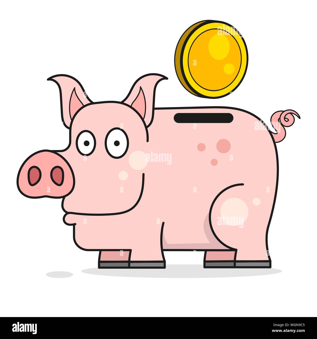 Piggy Bank Vector Illustration Cartoon Vector Illustration - 